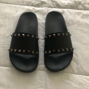 Valentino Rockstud Slide Sandal